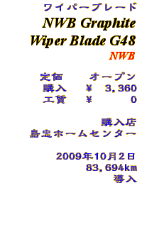 Information - NWB Griphite Wiper Blade G48